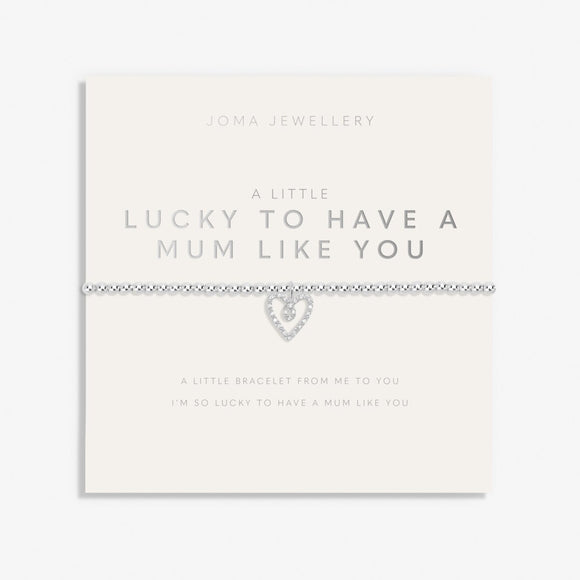 Mother's Day A Little 'Lucky to have a Mum Like You' Bracelet In Silver Plating From Joma Jewellery