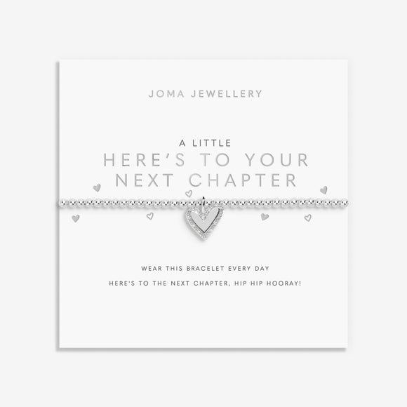 A Little 'Here's To Your Next Chapter' Bracelet In Silver Plating  By Joma Jewellery