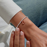 A Little 'Happy Birthday Beautiful' Bracelet In Silver And Rose Gold Plating  By Joma Jewellery