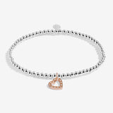 A Little 'Happy Birthday Beautiful' Bracelet In Silver And Rose Gold Plating  By Joma Jewellery