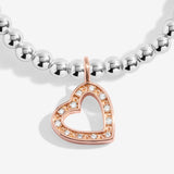 A Little 'Happy Birthday Beautiful' Bracelet In Silver And Rose Gold Plating  By Joma Jewellery