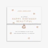 A Little 'Happy Birthday Beautiful' Bracelet In Silver And Rose Gold Plating  By Joma Jewellery