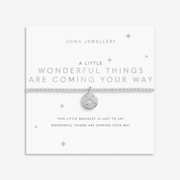 A Little 'Wonderful Things Are Coming Your Way' Bracelet In Silver Plating Bracelet   By Joma Jewellery