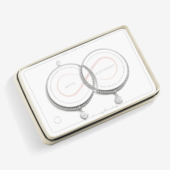 Joma Jewellery 60th Birthday' Linked Infinity Bracelets In Silver Plating Boxed