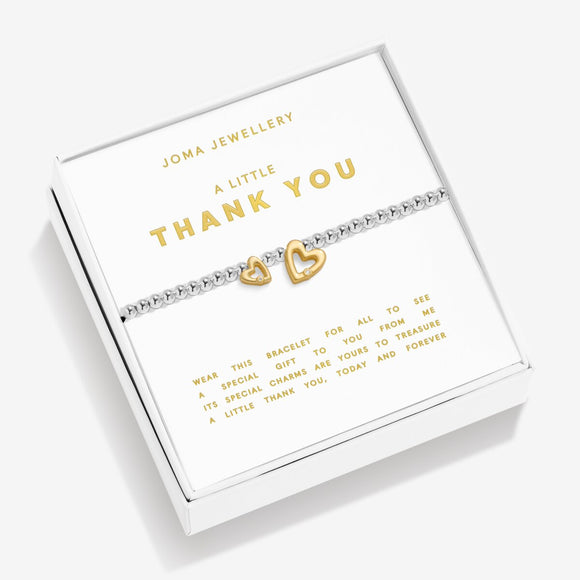Joma Jewellery Boxed A Little 'Thank You' Silver & Gold Plated Bracelet
