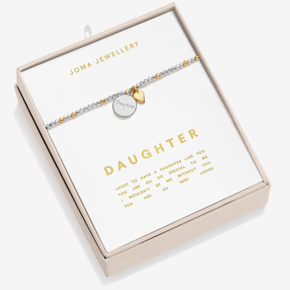 Joma Jewellery  So Loved 'Daughter' Bracelet In Silver And Gold Plating