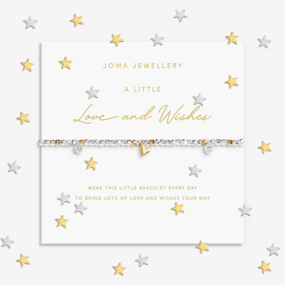 Sparkle Confetti A Little 'Love And Wishes' Bracelet In Silver And Gold Plating By Joma Jewellery