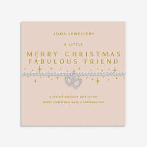 Joma Jewellery Christmas A Little 'Merry Christmas Fabulous Friend' Bracelet In Silver Plating