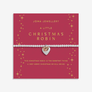 Joma Jewellery Christmas A Little 'Christmas Robin' Bracelet In Silver Plating