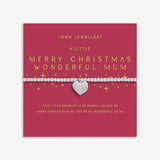 Joma Jewellery Christmas A Little 'Merry Christmas Wonderful Mum' Bracelet In Silver Plating