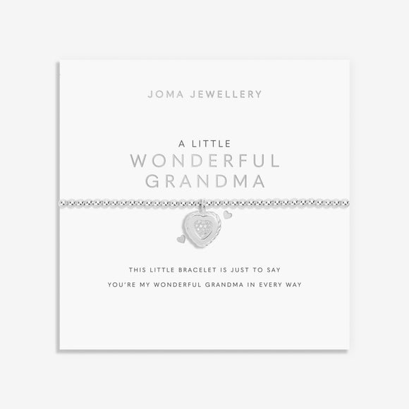 A Little 'Wonderful Grandma' Bracelet In Silver Plating  By Joma Jewellery