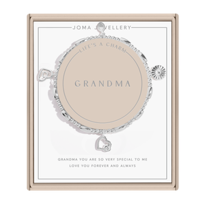 Joma Jewellery Life's A Charm 'Grandma' Bracelet In Silver Plating