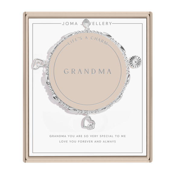 Joma Jewellery Life's A Charm 'Grandma' Bracelet In Silver Plating