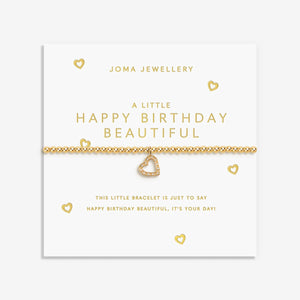 A Little 'Happy Birthday Beautiful' Bracelet In Gold Plating By Joma Jewellery
