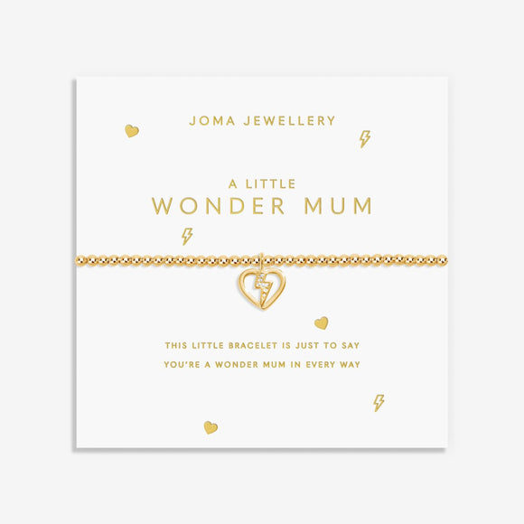 A Little 'Wonder Mum' Bracelet In Gold Plating  By Joma Jewellery