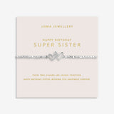 Joma Jewellery Forever Yours 'Happy Birthday Super Sister' Bracelet In Silver Plating