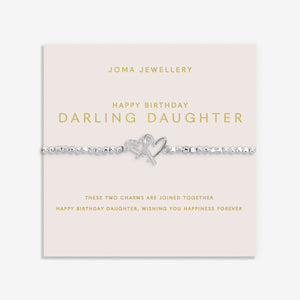 Joma Jewellery Forever Yours 'Happy Birthday Darling Daughter' Bracelet In Silver Plating