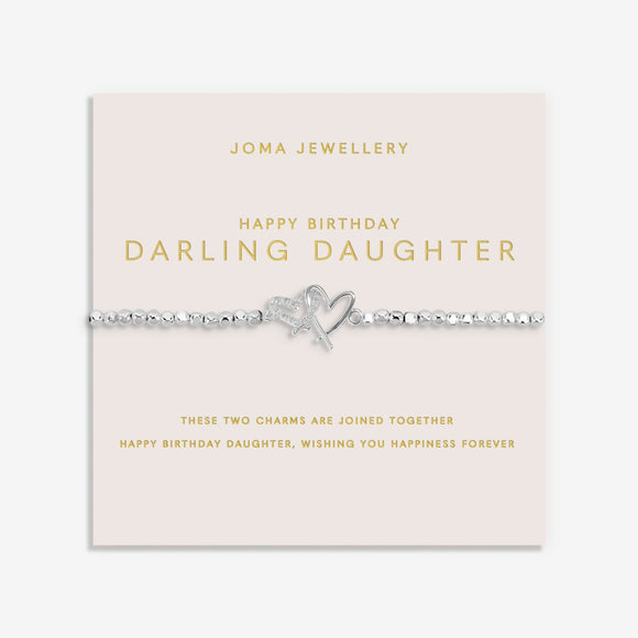 Joma Jewellery Forever Yours 'Happy Birthday Darling Daughter' Bracelet In Silver Plating