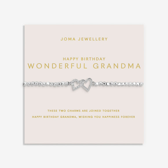 Joma Jewellery Forever Yours 'Happy Birthday Wonderful Grandma' Bracelet In Silver Plating