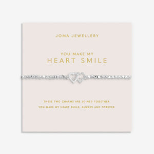 Joma Jewellery Forever Yours 'You Make My Heart Smile' Bracelet In Silver Plating