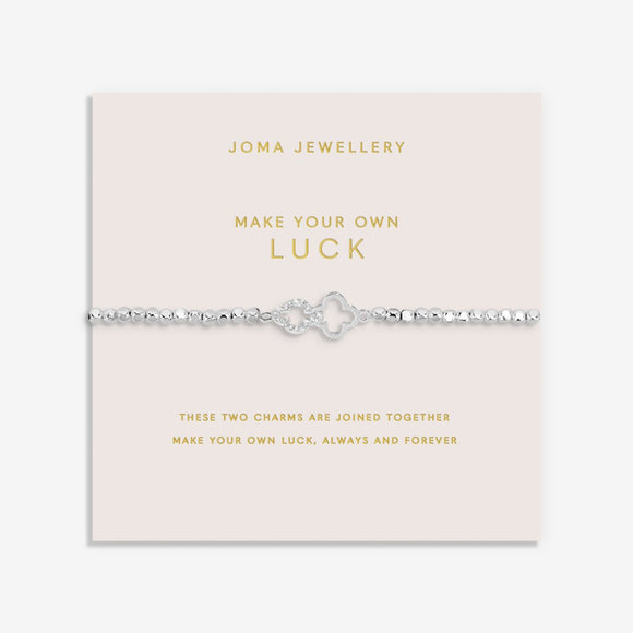 Joma Jewellery Forever Yours 'Make Your Own Luck' Bracelet In Silver Plating