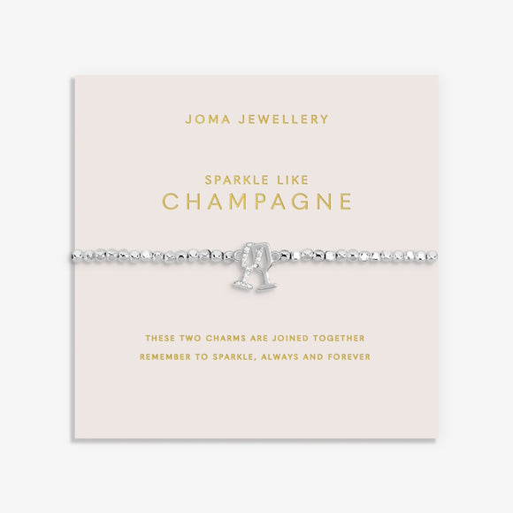 Joma Jewellery Forever Yours 'Sparkle Like Champagne' Bracelet In Silver Plating