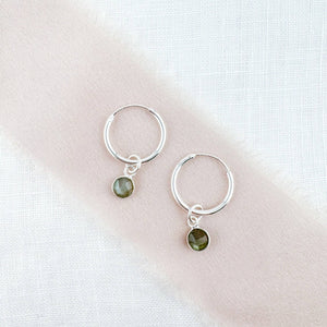 Ophelia Jewellery - Labradorite Sterling Silver Hoop Earrings