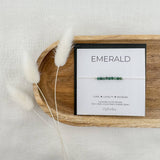 Ophelia Jewellery - Emerald Silk Bracelet: Gold filled beads