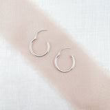 Ophelia Jewellery - Rose Quartz Sterling Silver Hoop Earrings