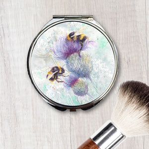 Field and Fur Gifts - Compact Mirror, Bees on Thistle