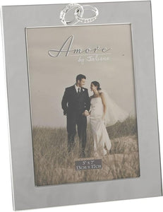 Amore Silver Plated Wedding Rings Photo Frame 13 x 18cm  Gift