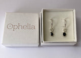 Ophelia Jewellery - Black Onyx Sterling Silver Hoop Earrings