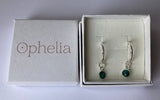 Ophelia Jewellery - Emerald Sterling Silver Hoop Earrings