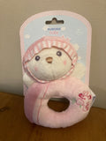 Aurora Snuggles Soother Rattle Pink