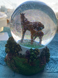 Mother and Baby Horse Water Globe plays Born Free by Twinkle