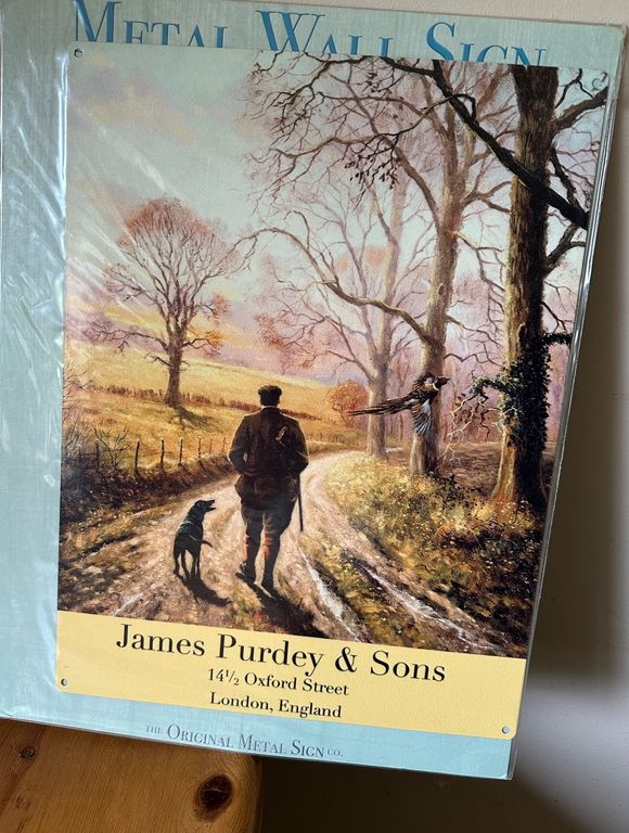 Enamel Sign 'Home From The Shoot' James Purdey & Son's Shooting Design