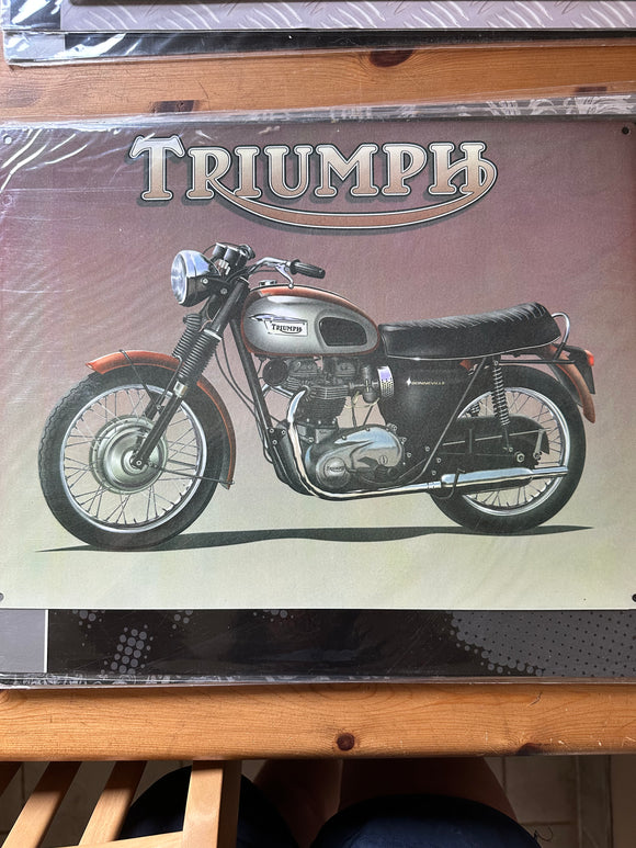 Enamel Sign Triumph Motor Bike
