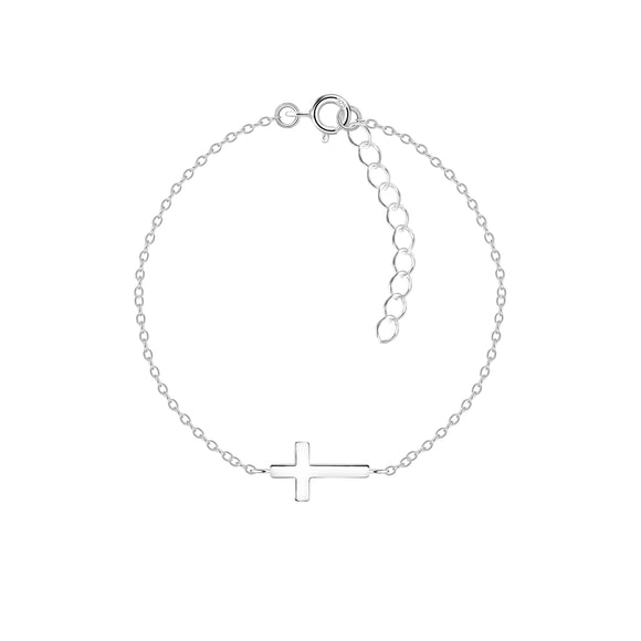 Sterling Silver Cross Bracelet with Gift Wrap