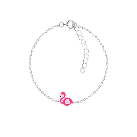 Children's Sterling Silver Flamingo Bracelet with Gift Wrap