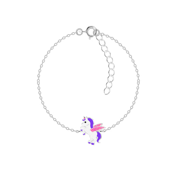 Children's Sterling Silver Unicorn  Bracelet with Gift Wrap
