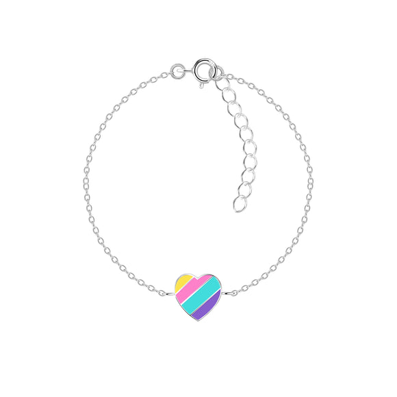 Children's Sterling Silver Heart Cord Bracelet with Gift Wrap