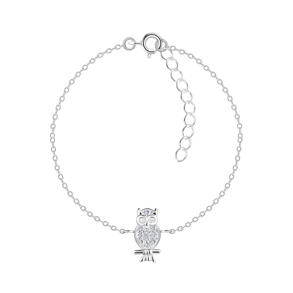 Sterling Silver Owl Bracelet with Gift Wrap