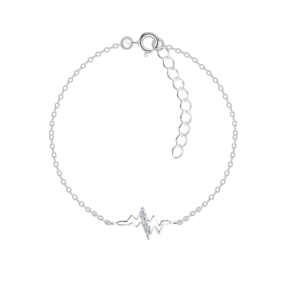 Sterling Silver Heartbeat Bracelet with Gift Wrap