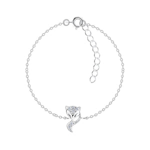 Sterling Silver Fox Bracelet with Gift Wrap