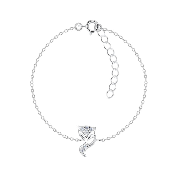 Sterling Silver Fox Bracelet with Gift Wrap