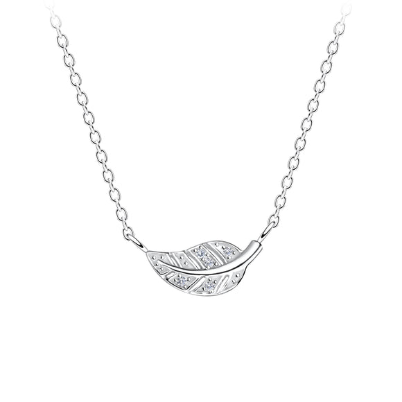 Sterling Silver Leaf Necklace – JD17409  with Gift Wrap