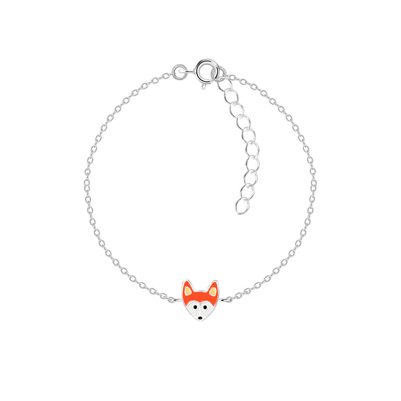 Children's Sterling Silver Fox Bracelet with Gift Wrap