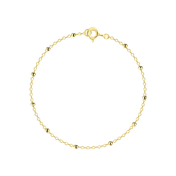18cm Sterling Silver Gold Plated Satellite Bracelet with Gift Wrap