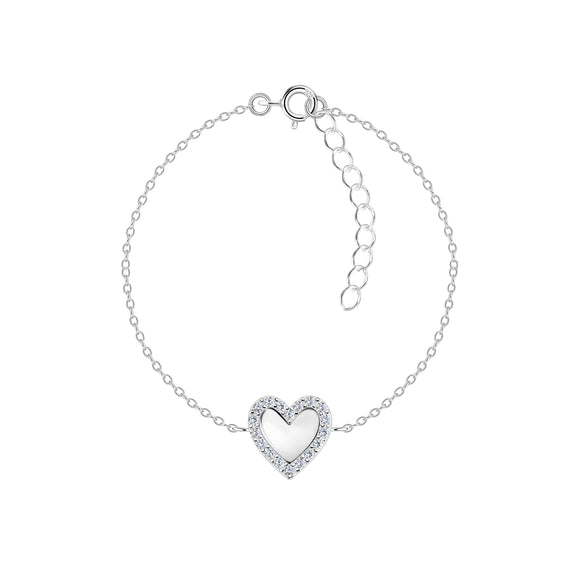 Sterling Silver Heart Bracelet with Gift Wrap