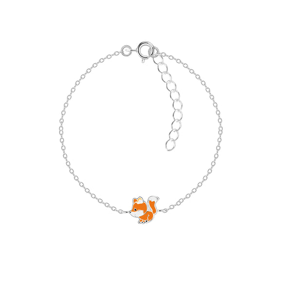 Children's Sterling Silver Fox  Bracelet with Gift Wrap
